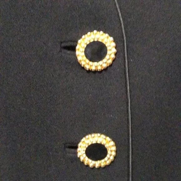 Vintage Designer Lilli Ann Blazer 70s Black Peplum Union Made in USA Medium - Picture 5 of 13